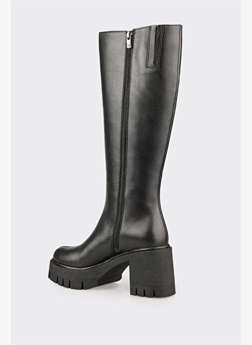 Siyah Deri Kadın Çizme - Görsel 4