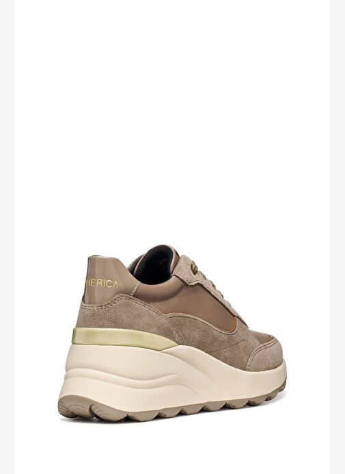Geox Kadın Vizon D Spherıca Ec13 A - Nappa+Sued Bağcıklı Dolgu Topuklu Deri Spor Sneaker D45WAA08522 - Görsel 6