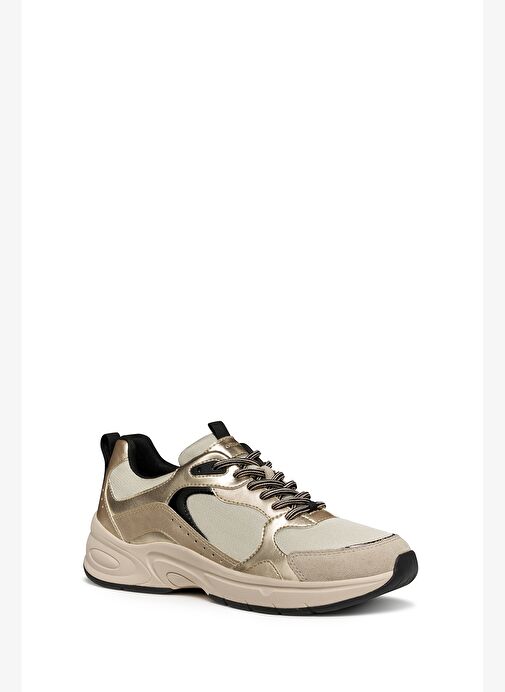 Geox Kadın Bej D Zarvıa A - Mesh+Pearl.Gbk Bağcıklı Kalın Tabanlı Deri Sneaker D55YLA014AJC1S2L - Görsel 7