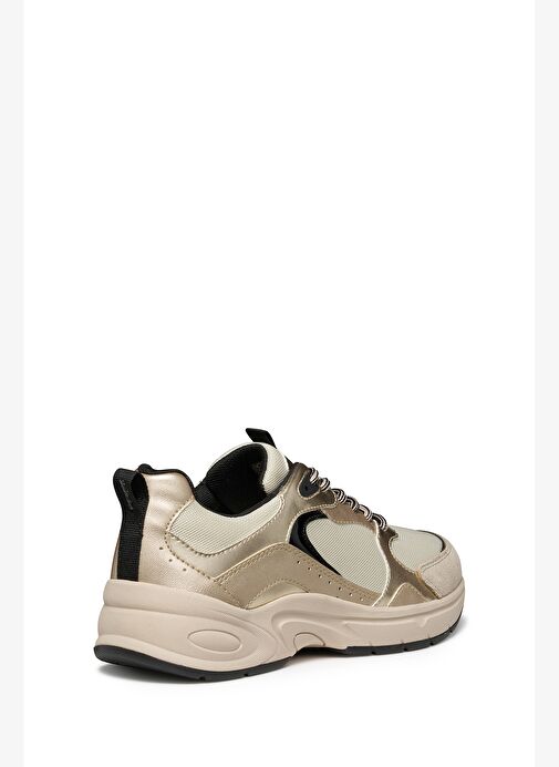 Geox Kadın Bej D Zarvıa A - Mesh+Pearl.Gbk Bağcıklı Kalın Tabanlı Deri Sneaker D55YLA014AJC1S2L - Görsel 9