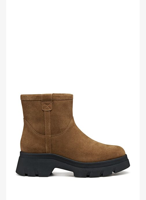 Geox Kadın Taba D Pluette Fermuarlı Kalın Tabanlı Süet Deri Bot D565MA00022C6372 - Görsel 2