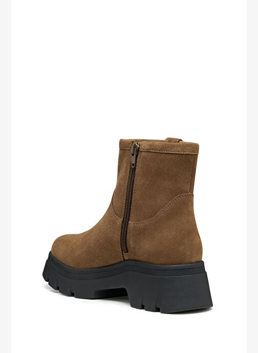 Geox Kadın Taba D Pluette Fermuarlı Kalın Tabanlı Süet Deri Bot D565MA00022C6372 - Görsel 5