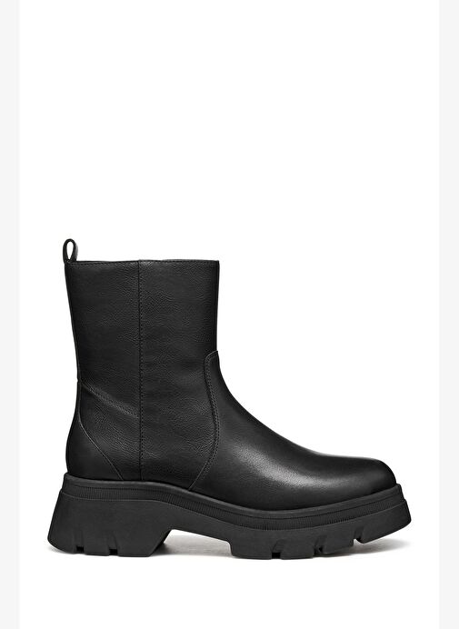 Geox Kadın Siyah D Pluette Fermuarlı Kalın Tabanlı Deri Bot D565MB04654C9999 - Görsel 2