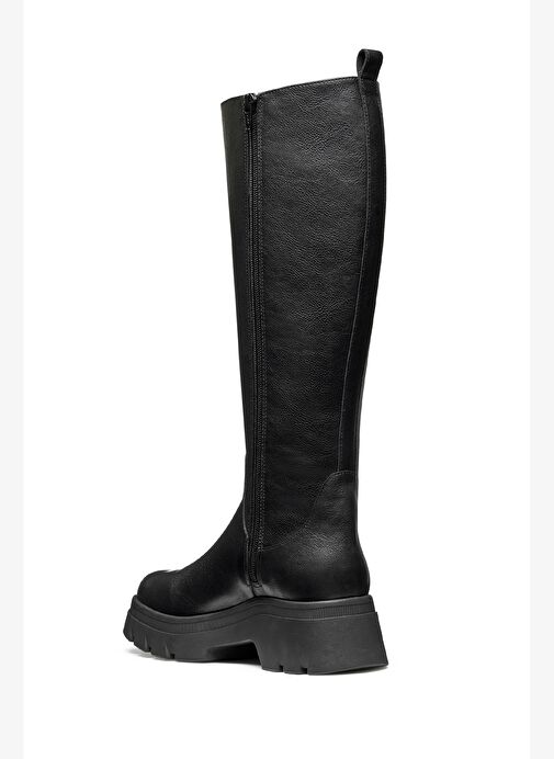 Geox Kadın Siyah D Pluette Fermuarlı Kalın Tabanlı Deri Çizme D565ME05446C9999 - Görsel 5