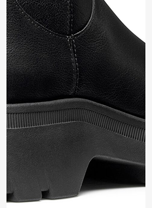 Geox Kadın Siyah D Pluette Fermuarlı Kalın Tabanlı Deri Çizme D565ME05446C9999 - Görsel 9