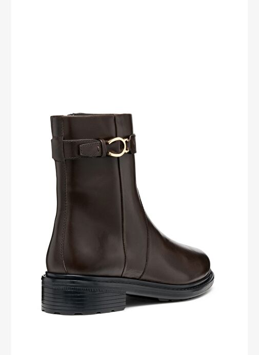 Geox Kadın Kahverengi D Walk Pleasure A - Shı.Lea Fermuarlı Deri Bot D56TGA000AAC6024 - Görsel 5