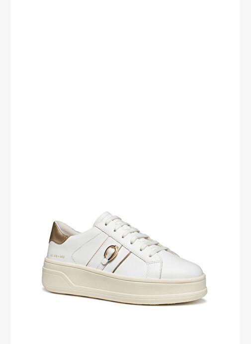 Geox Kadın Beyaz D Spherıca Ecub-2 B - Nappa+Me Bağcıklı Kalın Tabanlı Deri Sneaker D56WVB085Y2C1327 - Görsel 4