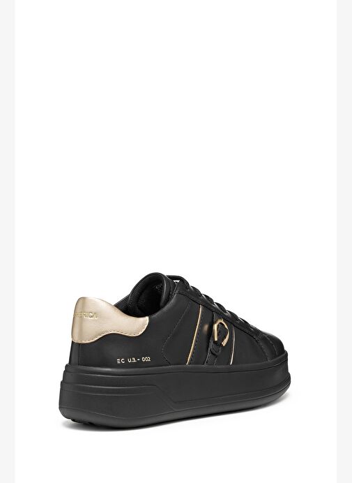 Geox Kadın Siyah D Spherıca Ecub-2 B - Nappa+Me Bağcıklı Kalın Tabanlı Deri Sneaker D56WVB085Y2C9258 - Görsel 5