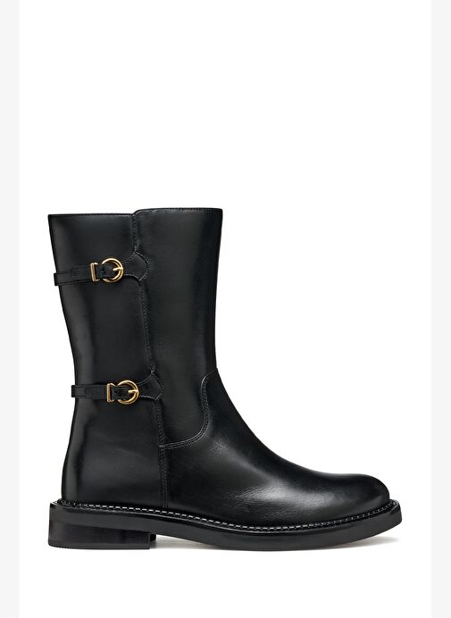 Geox Kadın Siyah D Serılda B - Smo.Lea Fermuarlı Tokalı Deri Çizme D56WYB00043C9999 - Görsel 2