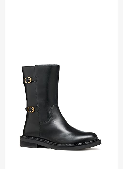 Geox Kadın Siyah D Serılda B - Smo.Lea Fermuarlı Tokalı Deri Çizme D56WYB00043C9999 - Görsel 7