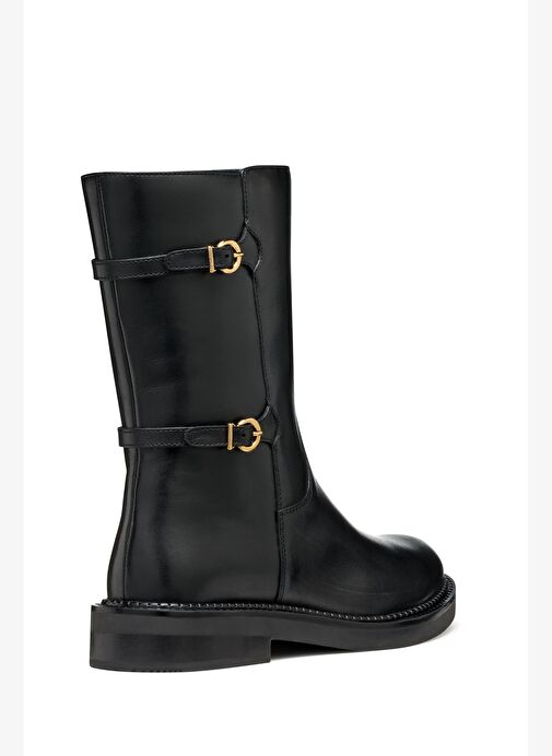 Geox Kadın Siyah D Serılda B - Smo.Lea Fermuarlı Tokalı Deri Çizme D56WYB00043C9999 - Görsel 9