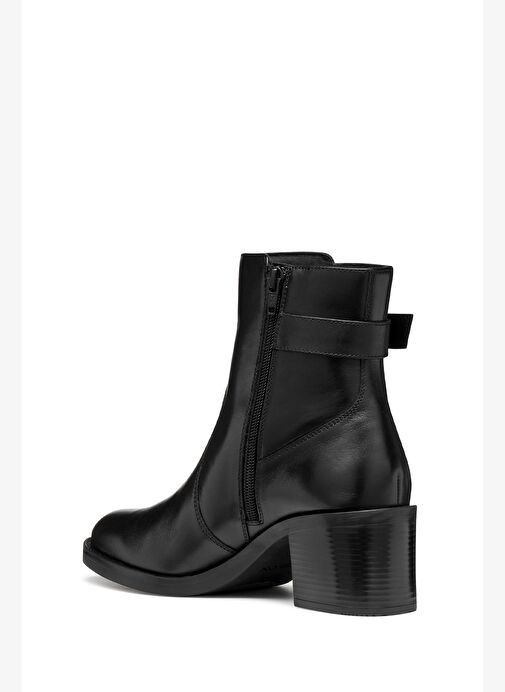 Geox Kadın Siyah D Serılda 60 A - Smo.Lea Tokalı Fermuarlı Topuklu Deri Bot D56XXA00043C9999 - Görsel 8