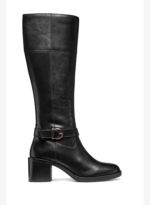 Geox Kadın Siyah D Serılda 60 B - Smo.Lea Fermuarlı Topuklu Deri Çizme D56XXB00043C9999 - Görsel 2