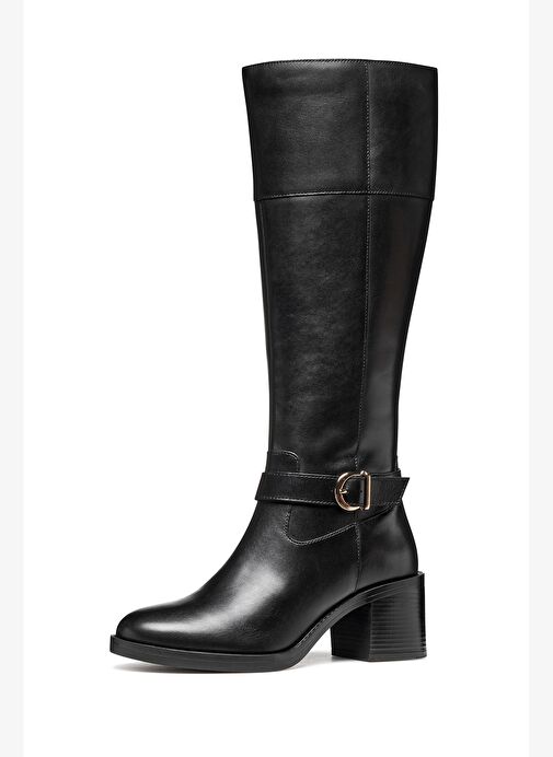 Geox Kadın Siyah D Serılda 60 B - Smo.Lea Fermuarlı Topuklu Deri Çizme D56XXB00043C9999 - Görsel 3