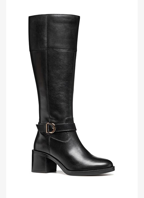 Geox Kadın Siyah D Serılda 60 B - Smo.Lea Fermuarlı Topuklu Deri Çizme D56XXB00043C9999 - Görsel 4