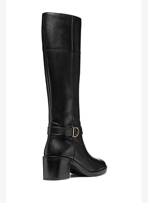 Geox Kadın Siyah D Serılda 60 B - Smo.Lea Fermuarlı Topuklu Deri Çizme D56XXB00043C9999 - Görsel 6