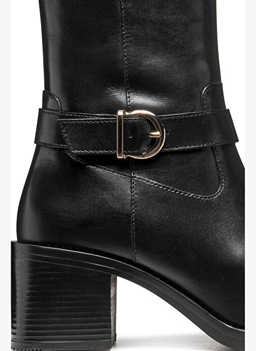 Geox Kadın Siyah D Serılda 60 B - Smo.Lea Fermuarlı Topuklu Deri Çizme D56XXB00043C9999 - Görsel 9