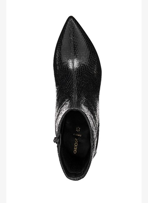 Geox Kadın Siyah D Kleopy B - Metal.Goat Fermuarlı Desenli İnce Topuklu Deri Bot D56YBB000KYC9999 - Görsel 6