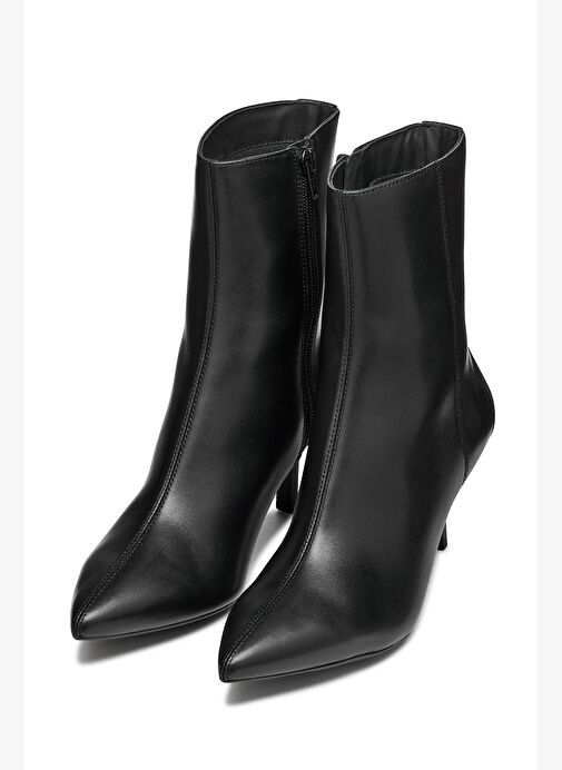 Geox Kadın Siyah D Kleopy B - Nappa Sheep Lea Fermuarlı İnce Topuklu Deri Bot D56YBB000TUC9999 - Görsel 4