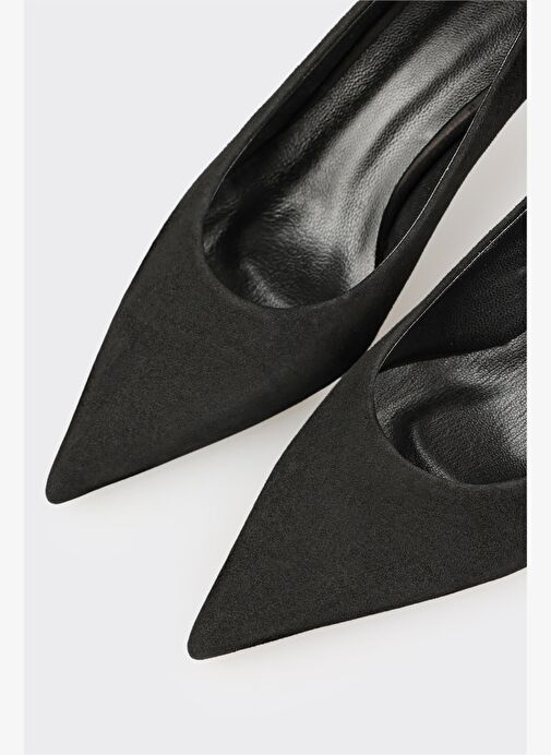 Siyah Deri Kadın Stiletto - Görsel 5