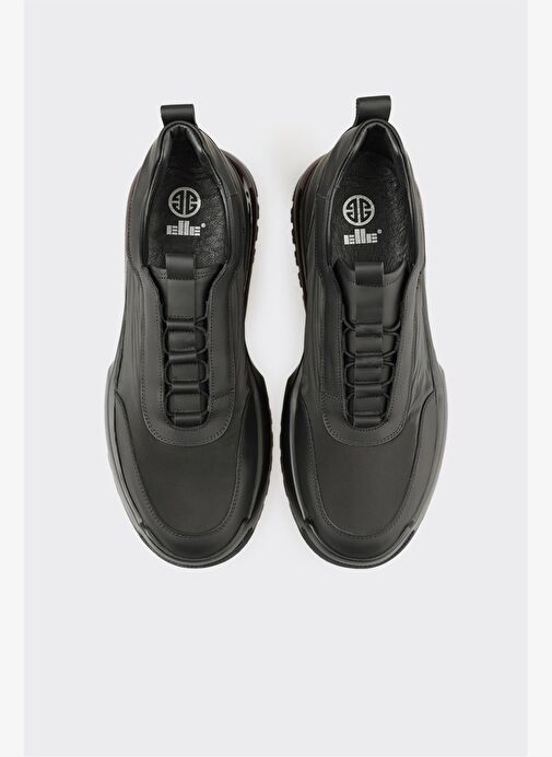 Siyah Deri Erkek Spor Ayakkabı - Görsel 5