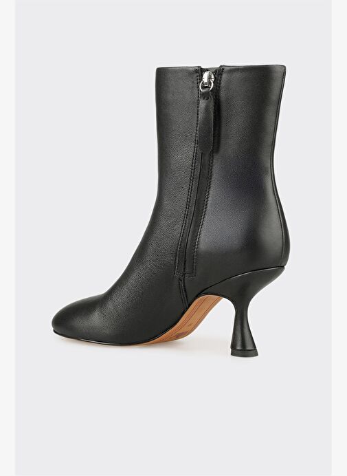 Siyah Deri Kadın Klasik Bot - Görsel 4