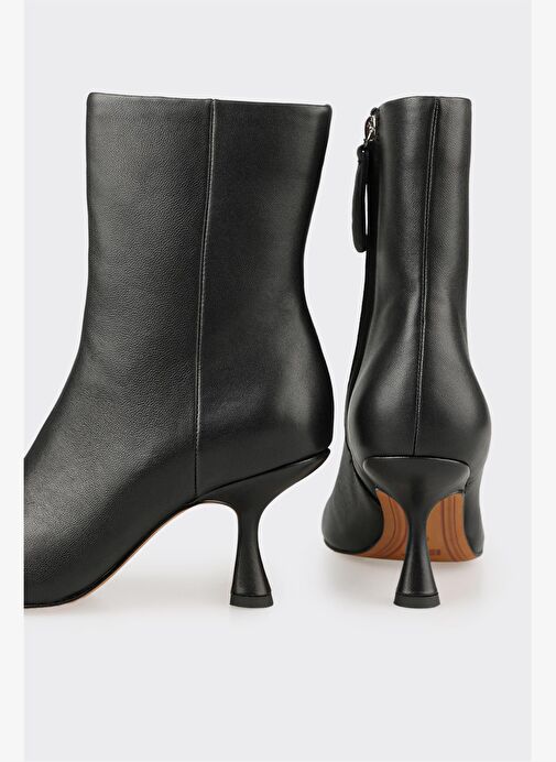 Siyah Deri Kadın Klasik Bot - Görsel 5