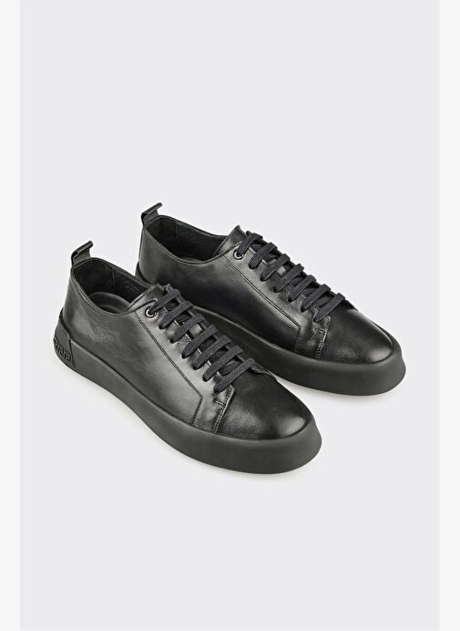 Siyah Deri Erkek Günlük Ayakkabı - Görsel 3