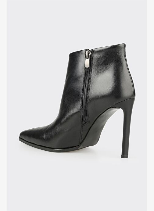 Siyah Deri Kadın Klasik Bot - Görsel 4