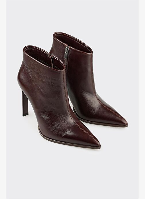 Kahve Deri Kadın Klasik Bot - Görsel 3