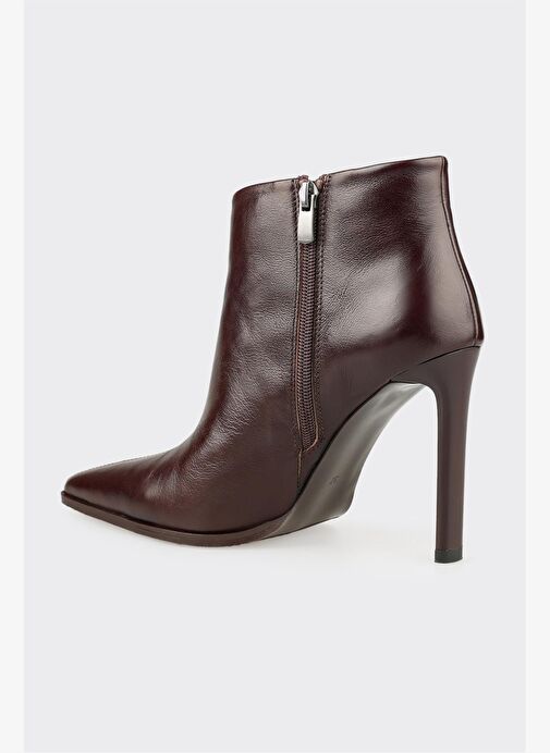 Kahve Deri Kadın Klasik Bot - Görsel 4