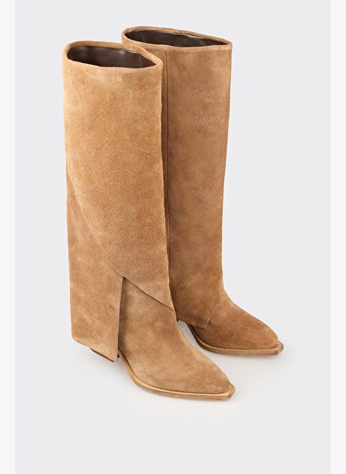 Naturel Deri Kadın Western Çizme - Görsel 3