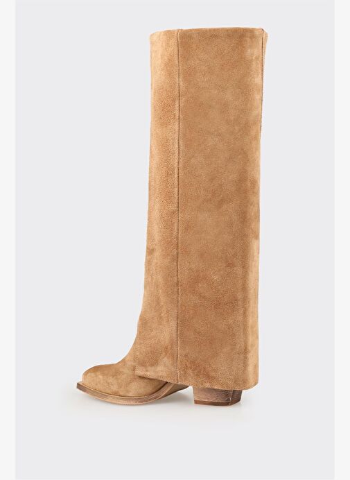 Naturel Deri Kadın Western Çizme - Görsel 4