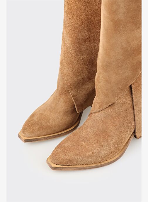 Naturel Deri Kadın Western Çizme - Görsel 5