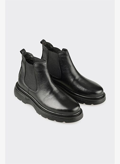 Siyah Deri Erkek Günlük Bot - Görsel 3