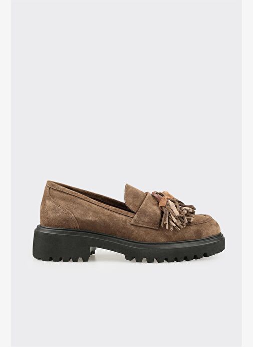 Haki Deri Kadın Günlük Ayakkabı - Görsel 2