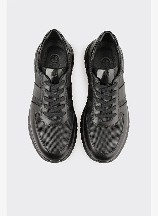 Siyah Deri Erkek Günlük Ayakkabı - Görsel 5