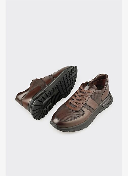 Kahve Deri Erkek Günlük Ayakkabı - Görsel 4