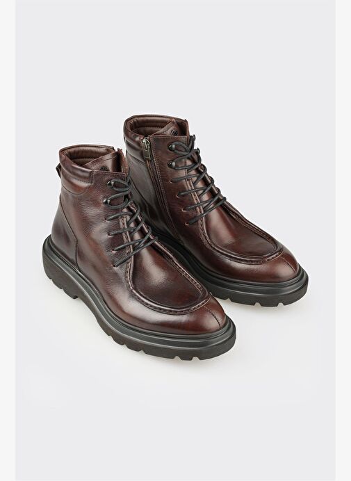 Kahve Deri Erkek Günlük Bot - Görsel 3
