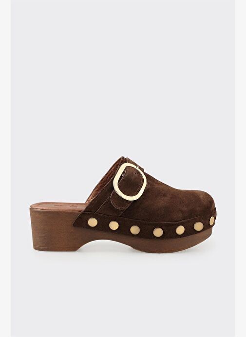 Kahve Deri Kadın Terlik - Görsel 2