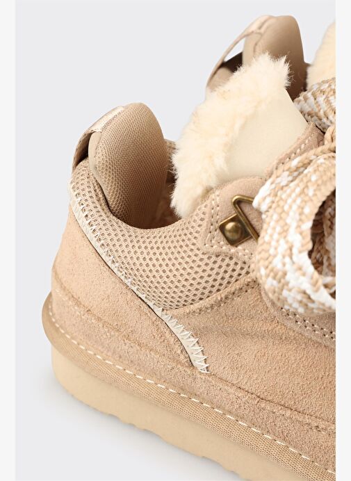 Bej Deri Kadın Günlük Ayakkabı - Görsel 6