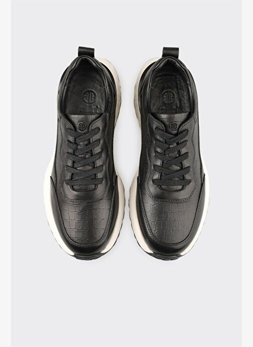 Siyah Deri Erkek Günlük Ayakkabı - Görsel 5