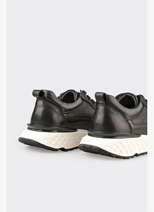 Siyah Deri Erkek Günlük Ayakkabı - Görsel 6