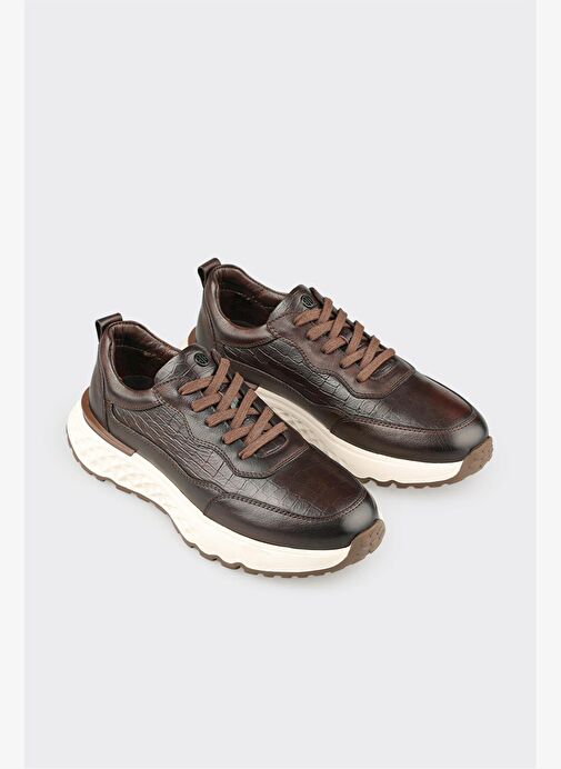 Kahve Deri Erkek Günlük Ayakkabı - Görsel 3