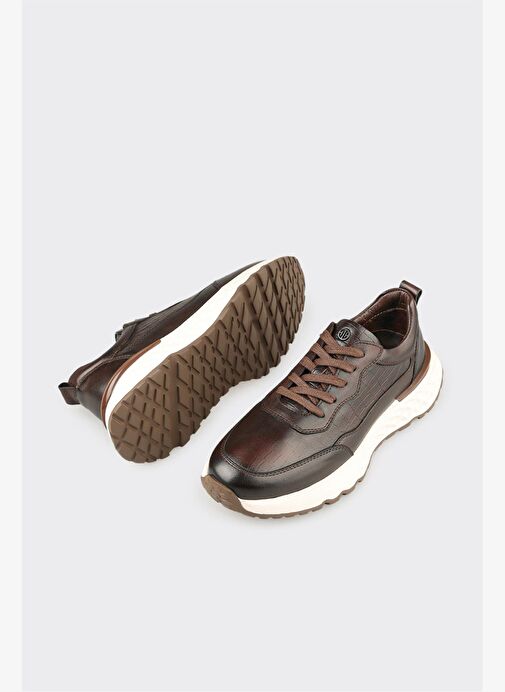 Kahve Deri Erkek Günlük Ayakkabı - Görsel 4