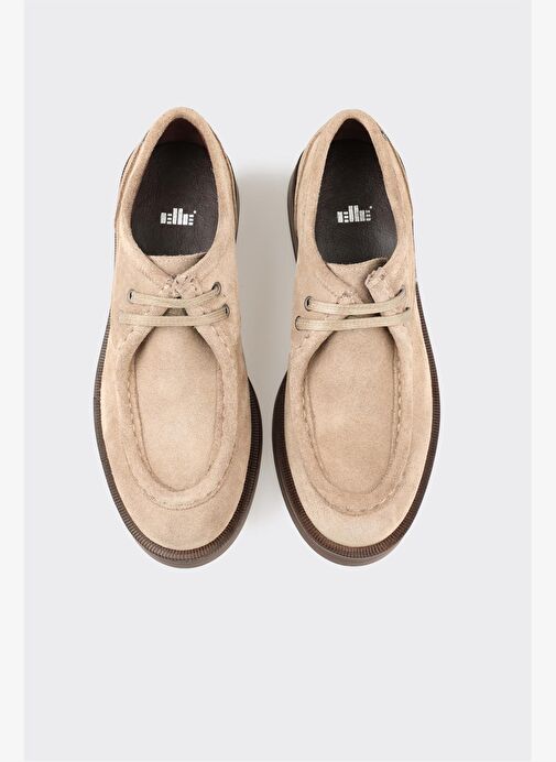 Vizon Deri Kadın Günlük Bağcıklı Ayakkabı - Görsel 5