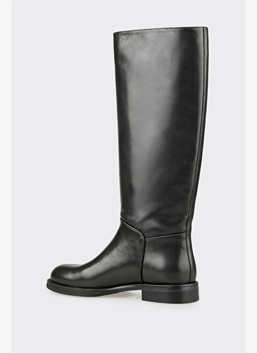 Siyah Deri Kadın Çizme - Görsel 4