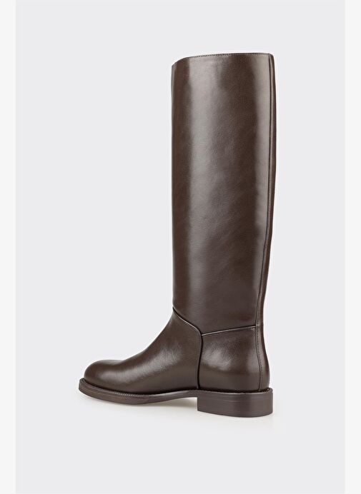 Kahve Deri Kadın Çizme - Görsel 4