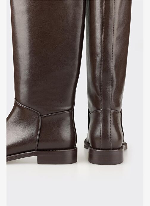 Kahve Deri Kadın Çizme - Görsel 5