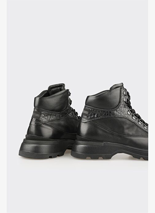 Siyah Deri Erkek Spor Bot - Görsel 5
